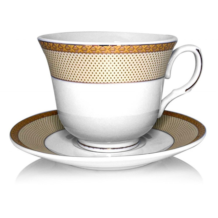 Serwis kawowy na 2 osoby Bella Fiore Francesca TR-1712G porcelana zestaw 2 filiżanek ze spodkami