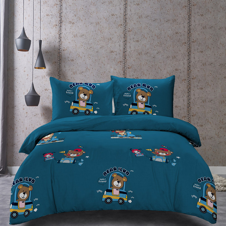 Pościel 140x200 dla dzieci bawełna satynowa 3D Cotton World gruba 2 części 2521 misie