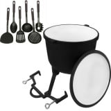 Kociołek żeliwny emaliowany Odlewnia GierekHoff GH 6005M garnek myśliwski 5 litrów na pieczonki prażonki przybory gratis