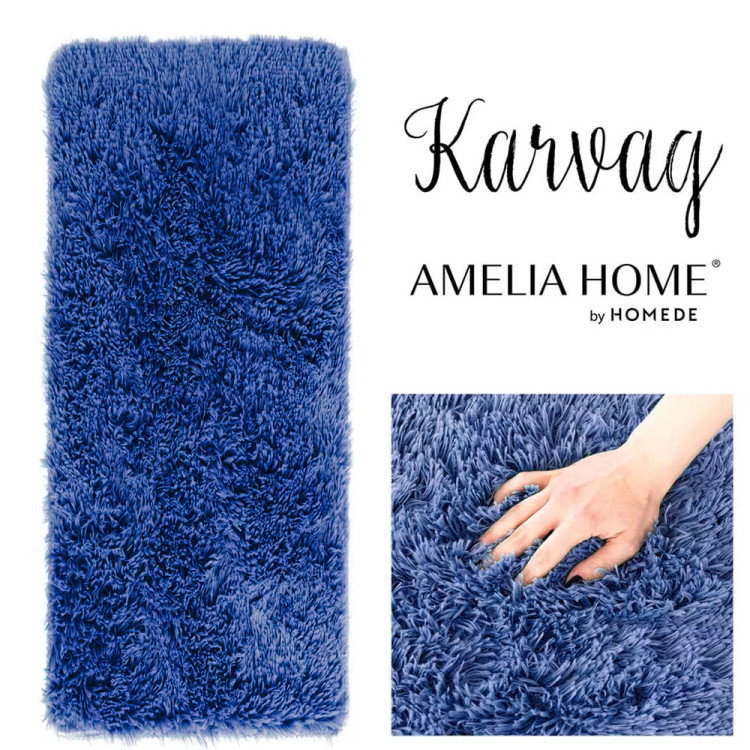 Dywan 50x160 granatowy włochacz shaggy Karvag do salonu