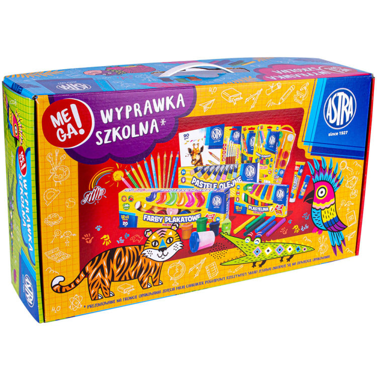Wyprawka szkolna zestaw dla dzieci ASTRA S 12 elementów kredki farby plastelina