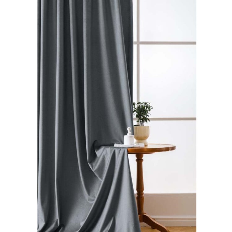 Zasłony zaciemniające na taśmie Cotton World Velvet na taśmie 140x250 cm stalowe