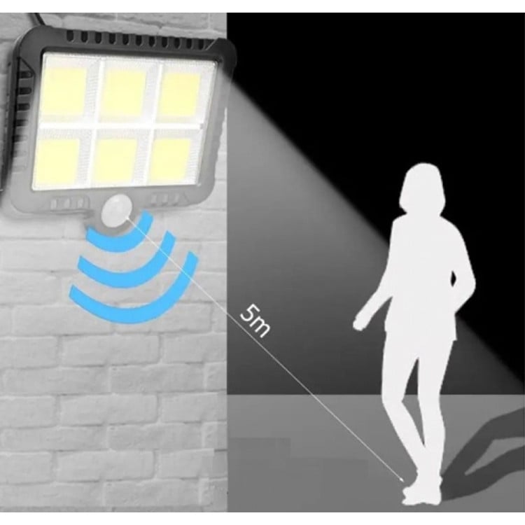 Lampa solarna z czujnikiem ruchu i zmierzchu oświetlenie zewnętrzne lampa elewacyjna T09