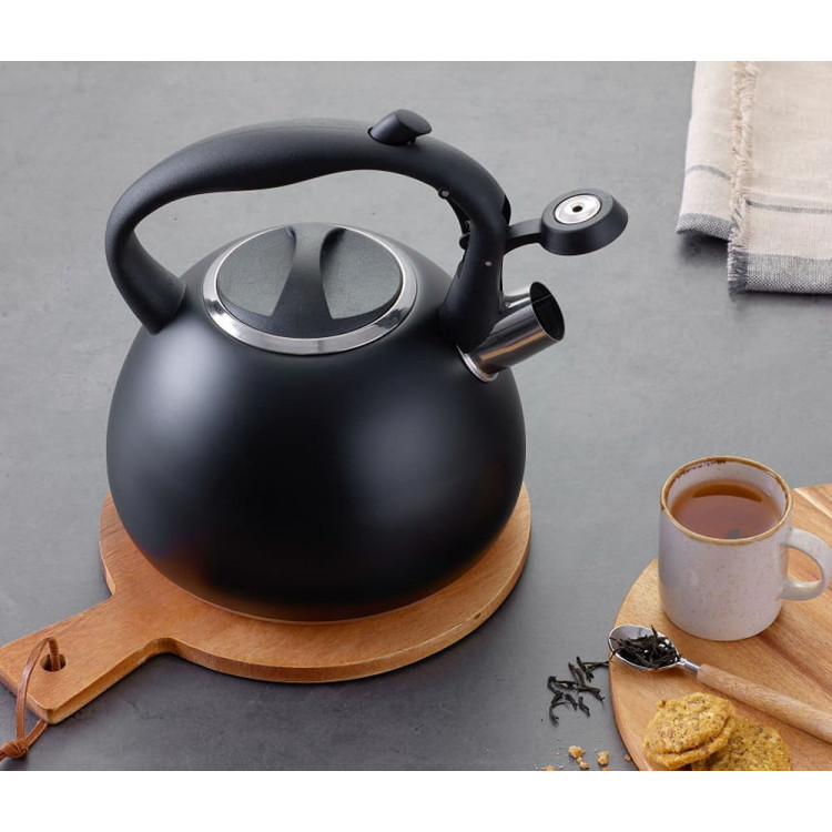 Czajnik stalowy czarny 2.5 L MG Home Black tradycyjny z gwizdkiem