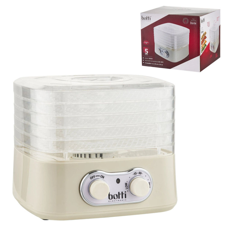 Suszarka do grzybów owoców żywności 250W kwadratowa Botti Electronic Dante BY1152