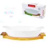 Naczynie ceramiczne na podstawie bambusowej do zapiekania 28.5 cm Florina Modeno owalne