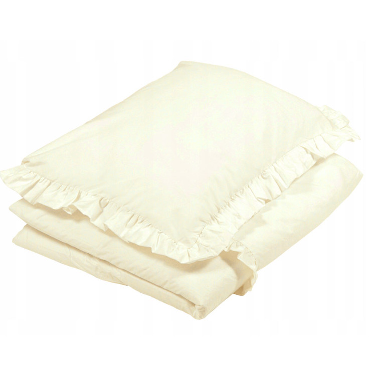 Pościel z falbanką 220x200 mikrofibra Cotton World 3 części 2594 kremowy