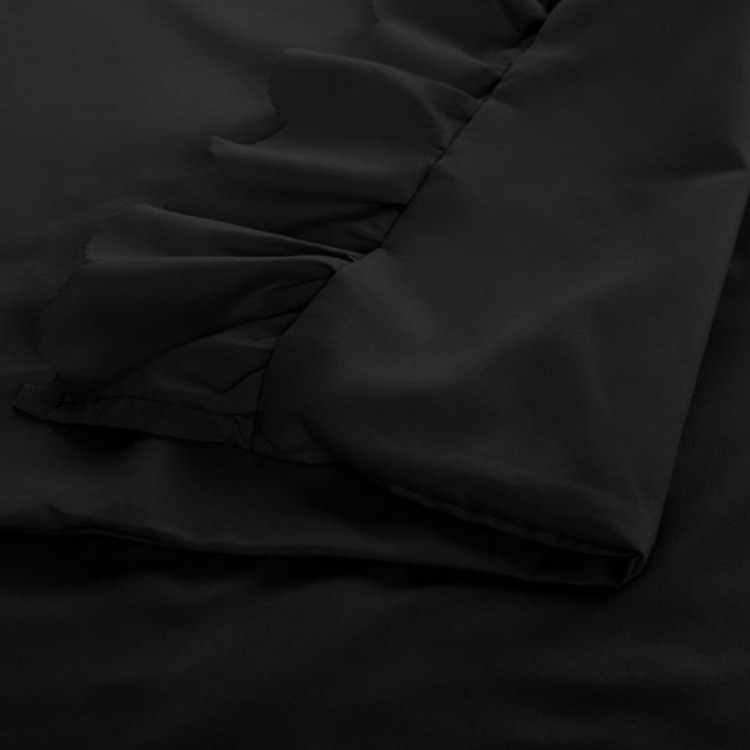 Pościel z falbanką 220x200 mikrofibra Cotton World 3 części 2589 czarna
