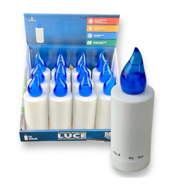 Wkład LED do znicza 4.8x 15 cm niebieski płomień Grande Luce blue