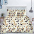 Pościel 200x220 flanelowa bawełna Cotton World gruba 3 części dwustronna AB01 kwiatki