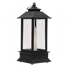 Lampion dekoracyjny mały z przeszklonymi ściankami 5.3x5.3x13 cm latarenka mała czarna lam7165-22