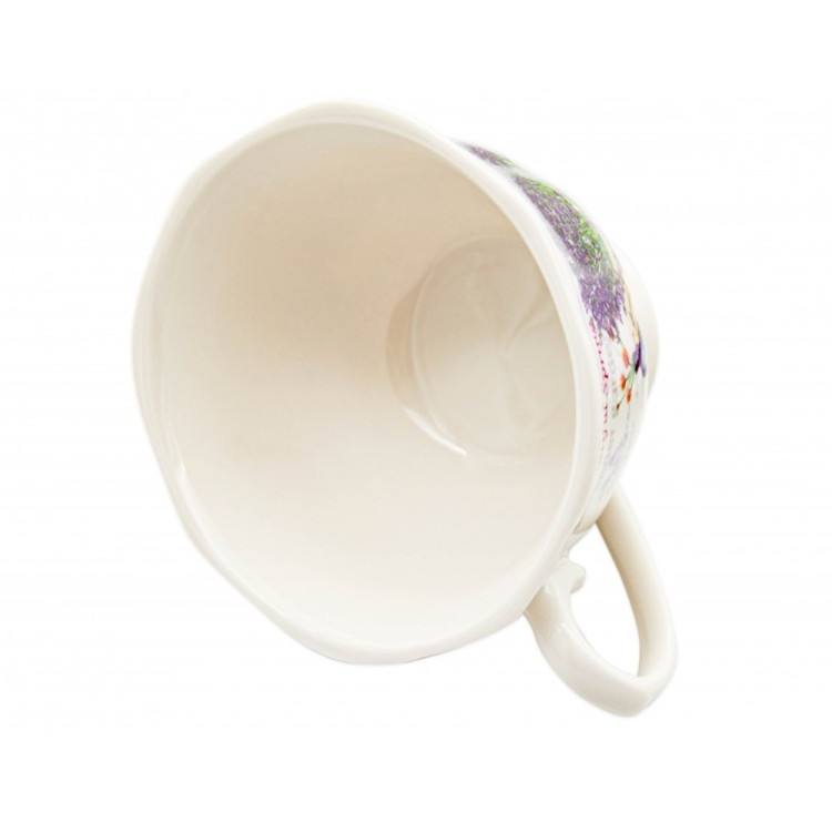 Serwis kawowy na 2 osoby porcelana zestaw 2 filiżanek ze spodkami Bella Fiore lawenda 38975