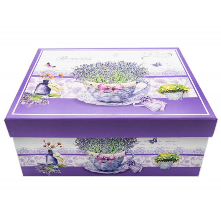 Serwis kawowy na 2 osoby porcelana zestaw 2 filiżanek ze spodkami Bella Fiore lawenda 38975