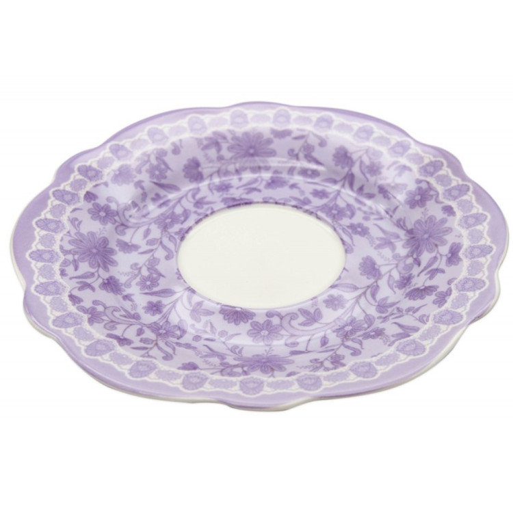Serwis kawowy na 2 osoby porcelana zestaw 2 filiżanek ze spodkami Bella Fiore lawenda 38975
