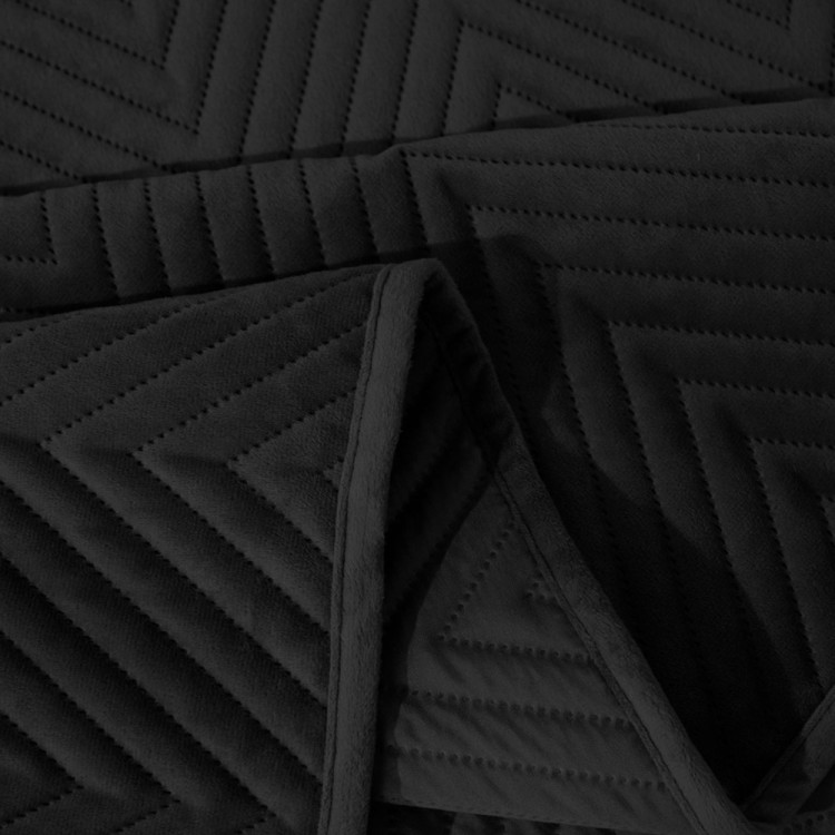 Narzuta 220x240 na łóżko pikowana velvet Cotton World czarna 2624