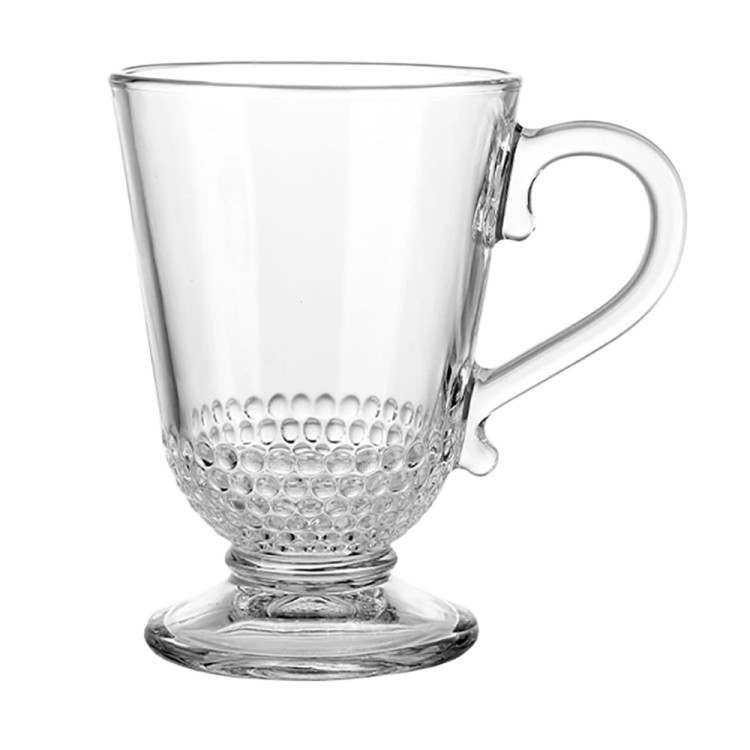 Szklanki z uchem 320 ml Florina Verona kubki do herbaty kawy latte macchiato komplet 6 sztuk w zestawie z długimi łyżeczkami