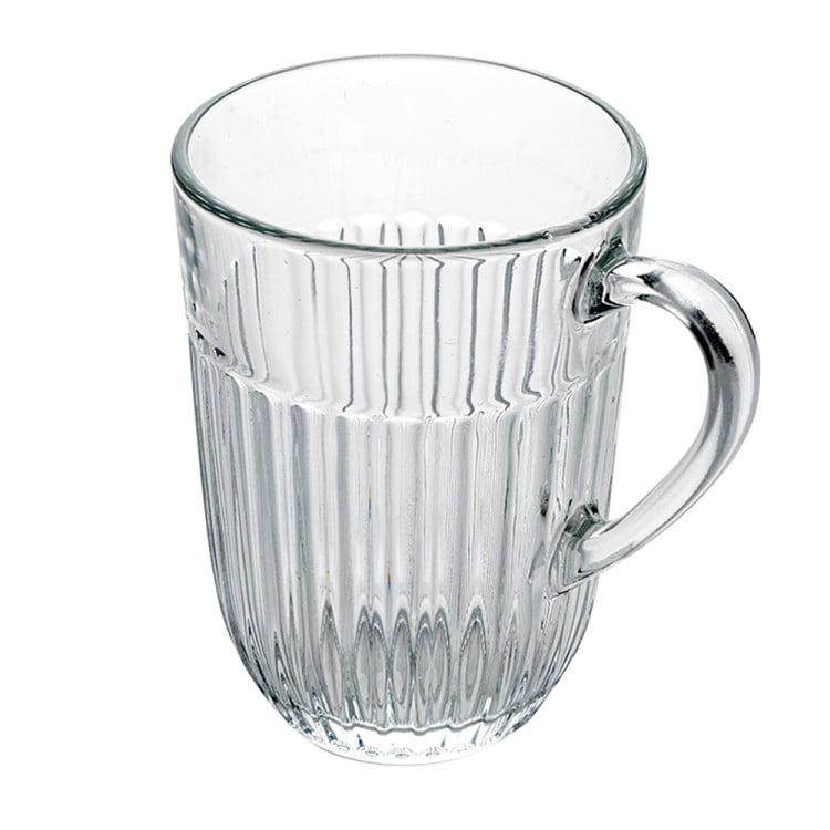Szklanki do kawy herbaty z uchem 380 ml Florina Comet komplet 6 sztuk w zestawie z długimi łyżeczkami do latte