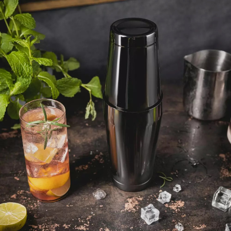 Shaker bostoński grafitowy Klausberg KB 7652 barowy shaker do drinków i koktajli 700ml i 600ml