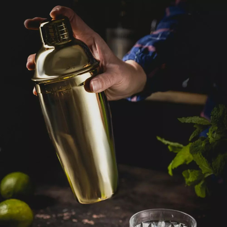 Shaker do koktajli 750 ml Klausberg KB 7649 barowy shaker do drinków kolor złoty