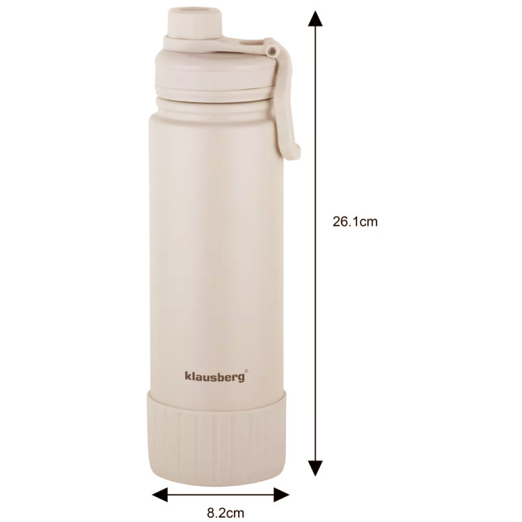 Kubek termiczny duży 720 ml termos stalowy beżowy Klausberg KB 7640