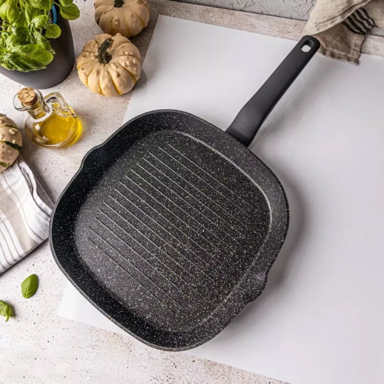 Patelnia grillowa kwadratowa 28 cm z powłoką marmurkową Klausberg KB 7662