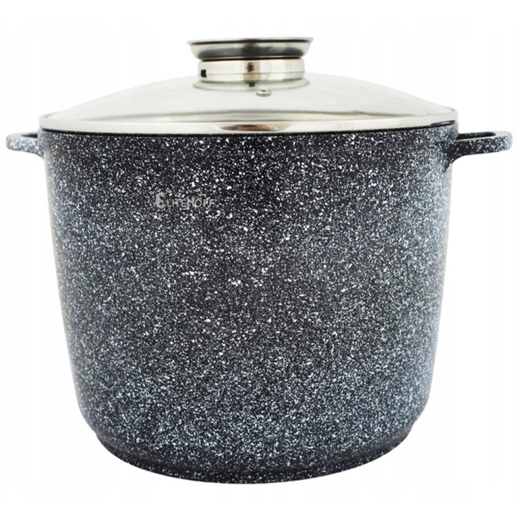 Garnek marmurowy z pokrywką Elitehoff E 7010 duży szary 6.5 L indukcja gaz