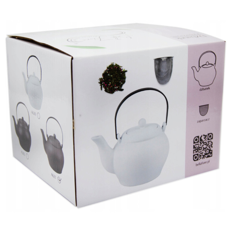 Dzbanek z zaparzaczem 900 ml imbryk czarny Tragar Bella Fiore A 383