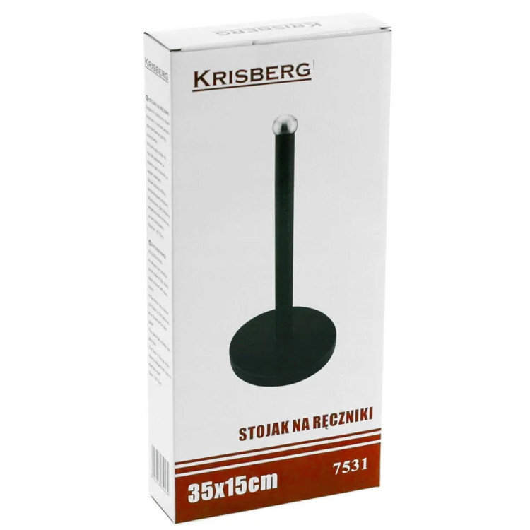 Stojak na ręczniki papierowe metalowy czarny Krisberg KB 2531