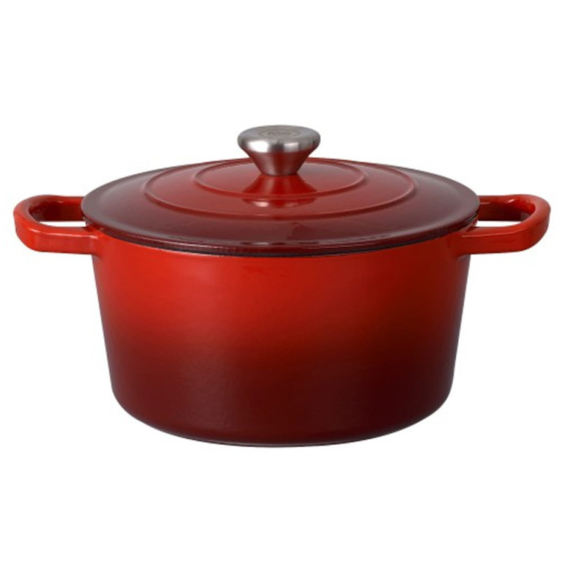 Garnek żeliwny emaliowany 2.1 L MG Home Infinito kociołek czerwony 20 cm