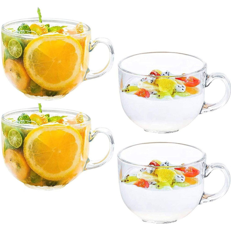 Kubki szklane duże 460 ml Florina Jumbo Porto zestaw 6 szklanek z uchem