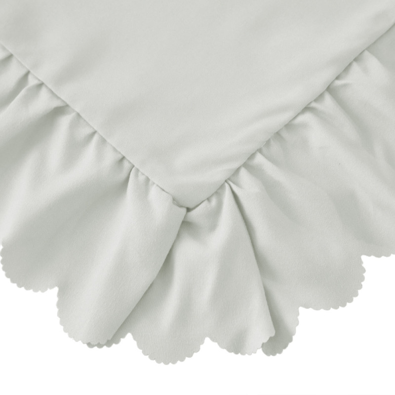 Pościel z falbanką 140x200 mikrofibra Cotton World 2 części 2597 jasno-szara