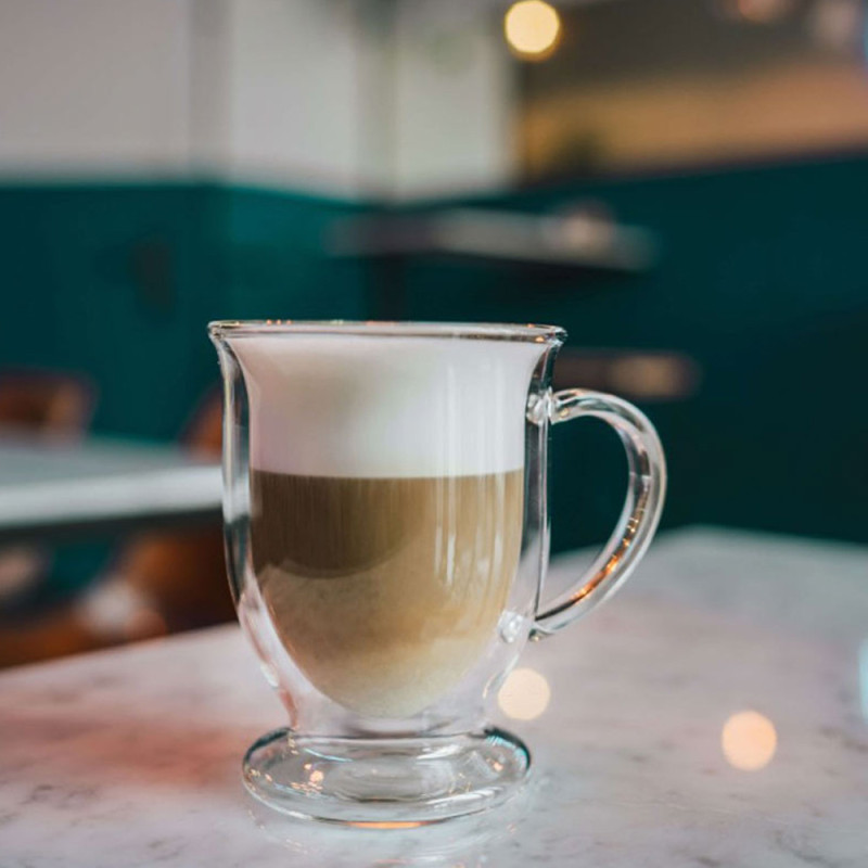 Szklanki termiczne z uchem Kubas 370 ml do kawy latte komplet 6 sztuk Kamille 9014