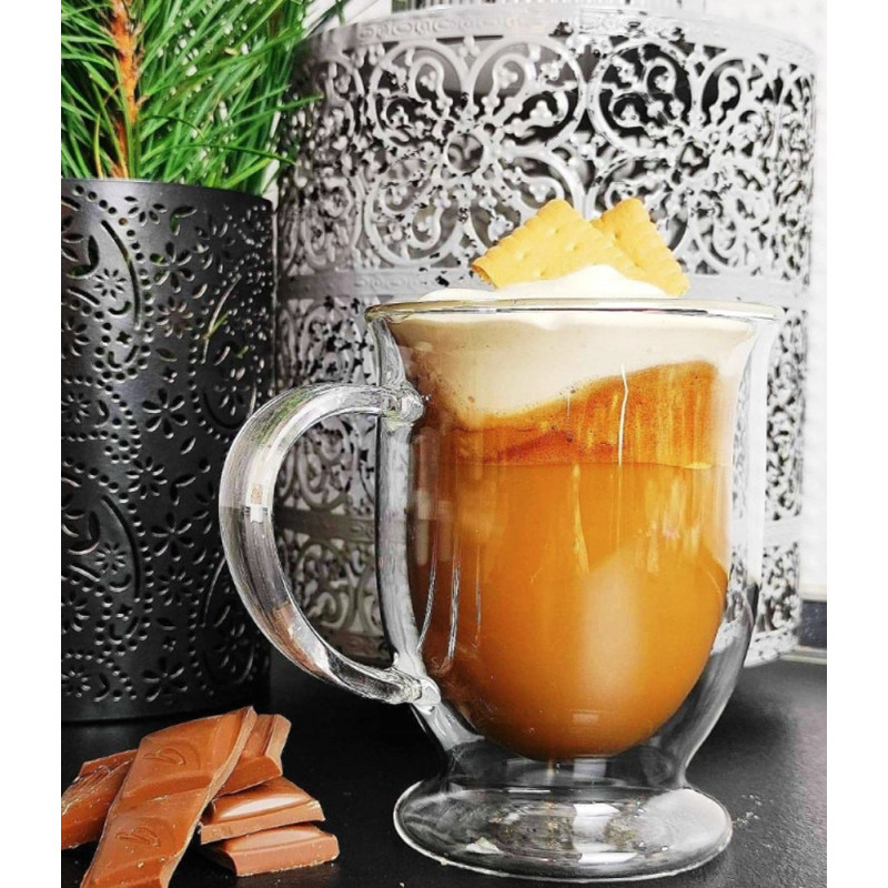 Szklanki termiczne z uchem Kubas 370 ml do kawy latte komplet 6 sztuk Kamille 9014