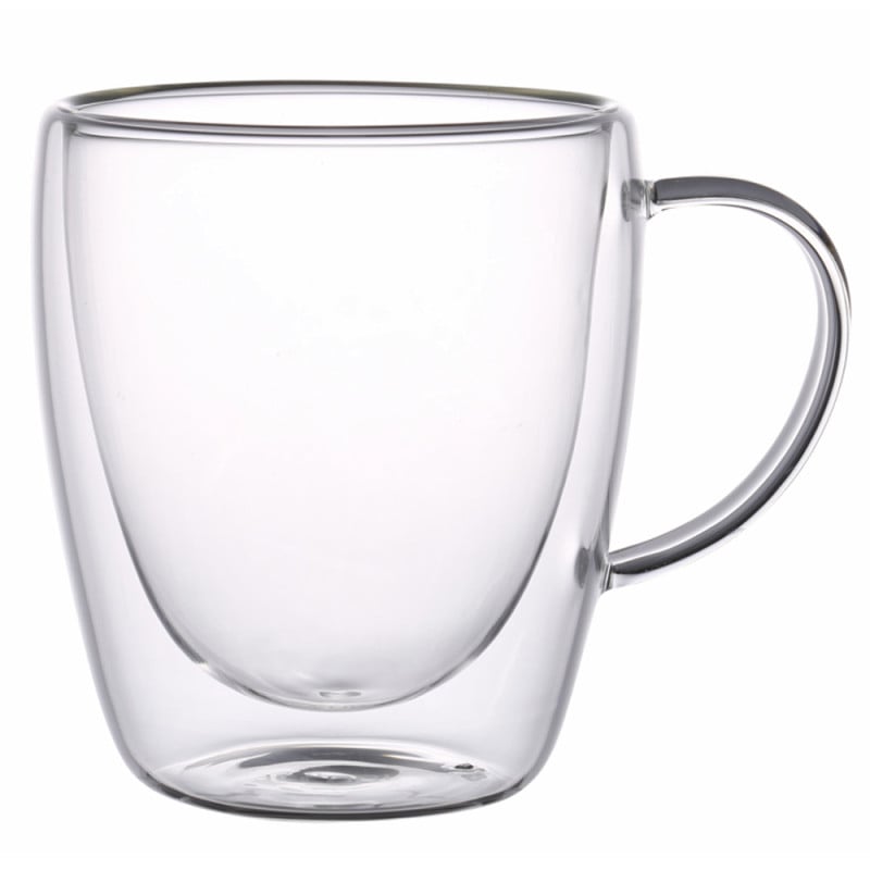 Szklanki termiczne z białym uchem zestaw 6 sztuk Renza 300 ml do kawy latte herbaty MGHOME