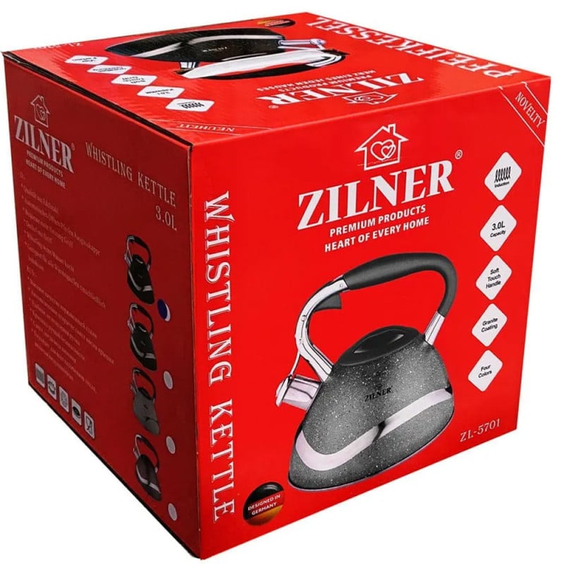 Czajnik tradycyjny stalowy 3 L szary marmurek Zilner ZL 5701 indukcja gaz
