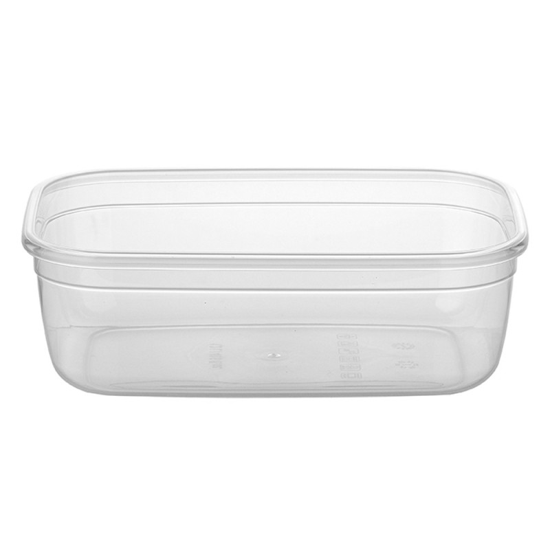 Pojemnik do żywności prostokątny 670 ml przezroczysty z szczelną szarą pokrywką Florina Foodie