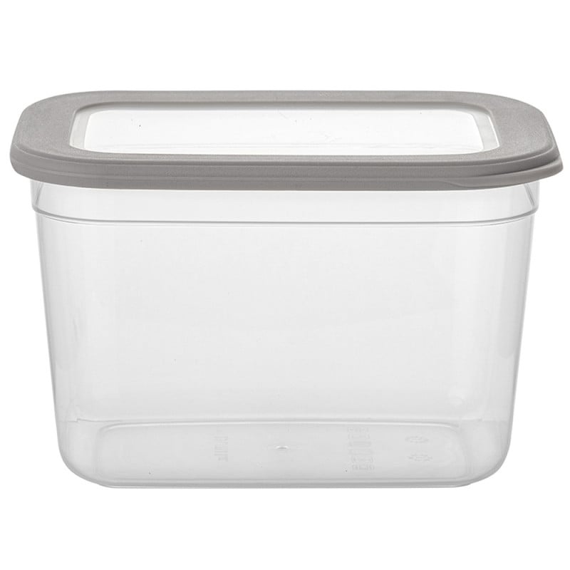 Pojemnik do żywności prostokątny 2300 ml przezroczysty z szczelną szarą pokrywką Florina Foodie