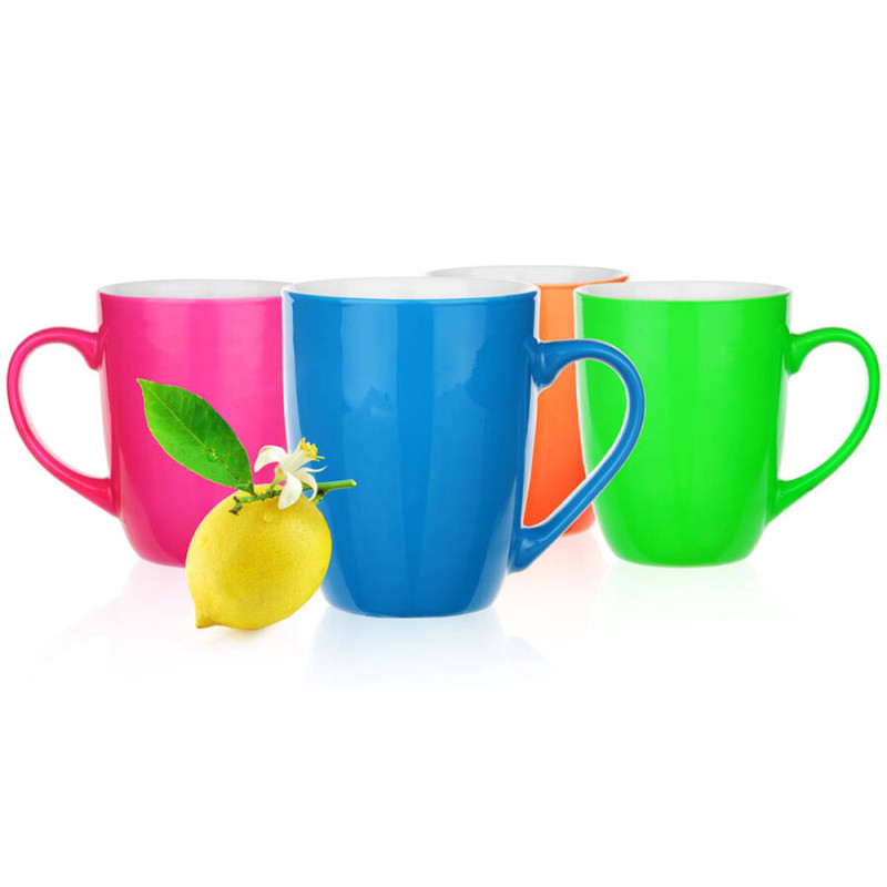 Kubki ceramiczne 300 ml zestaw 6 sztuk fioletowe Bruno Glasmark