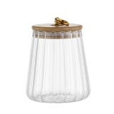 Pojemnik szklany 500 ml z drewnianą pokrywką Bella Florina 3P 4667