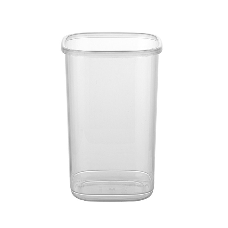 Pojemnik do żywności kwadratowy 1200 ml przezroczysty z szczelną szarą pokrywką Florina Foodie 4P 1035