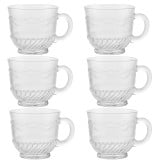 Filiżanki szklane 240 ml Florina Regina zestaw 6 sztuk do kawy herbaty