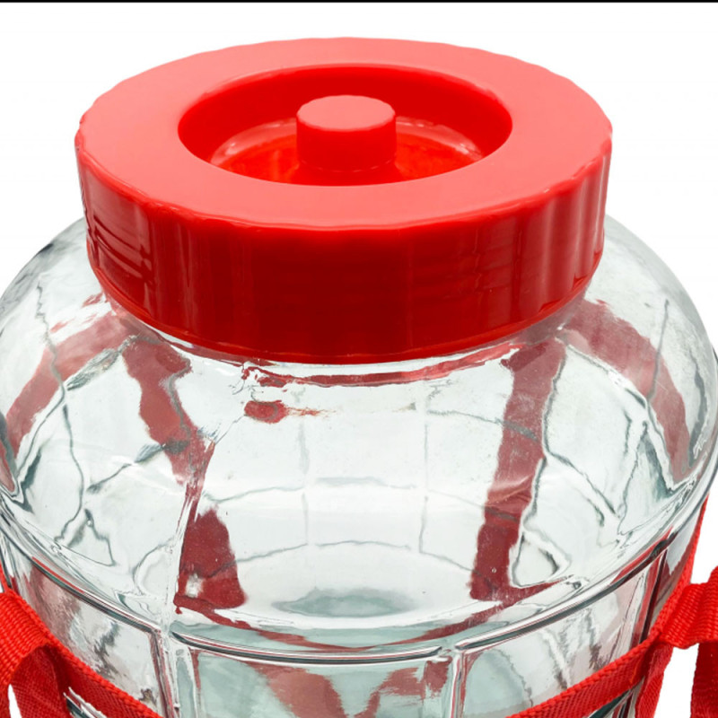 Słój szklany fermentacyjny z plastikową pokrywką 8 L gąsior fermentacyjny balon do kiszenia, na wino, nalewki Tragar 24304