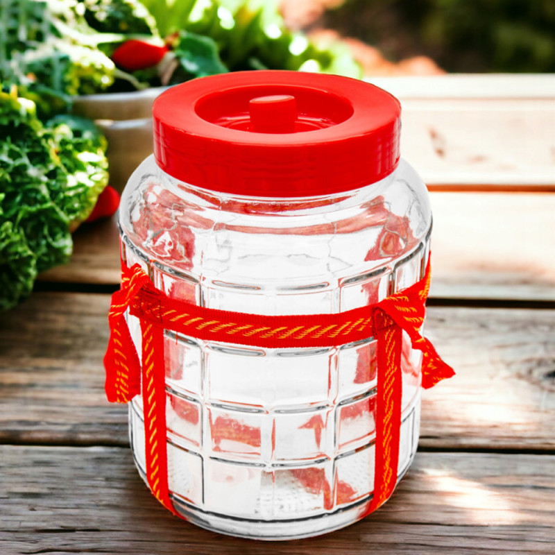Słój szklany fermentacyjny z plastikową pokrywką 10 L do kiszenia, na wino, nalewki Tragar 9919