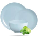 Serwis obiadowy 18 elementowy z salaterką dla 6 osób niebieski Paradise Blue Diwali Luminarc DIW18PB