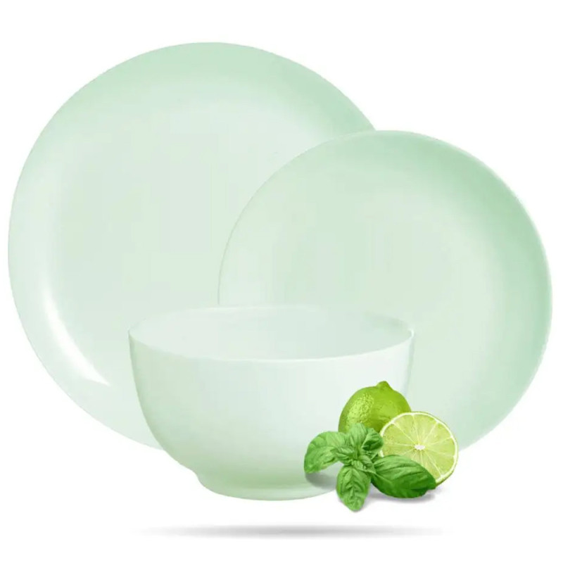 Talerz obiadowy płaski 25 cm mietowy Paradise Green Diwali Luminarc V5839