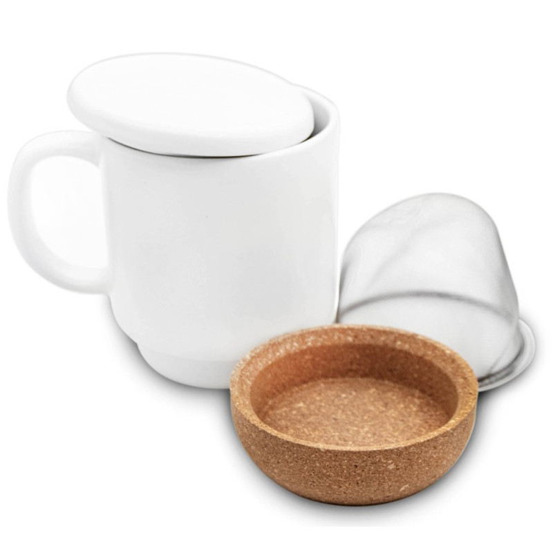 Kubek ceramiczny 380 ml z zaparzaczem biały Bella Fiore Meyerhoff BL-629