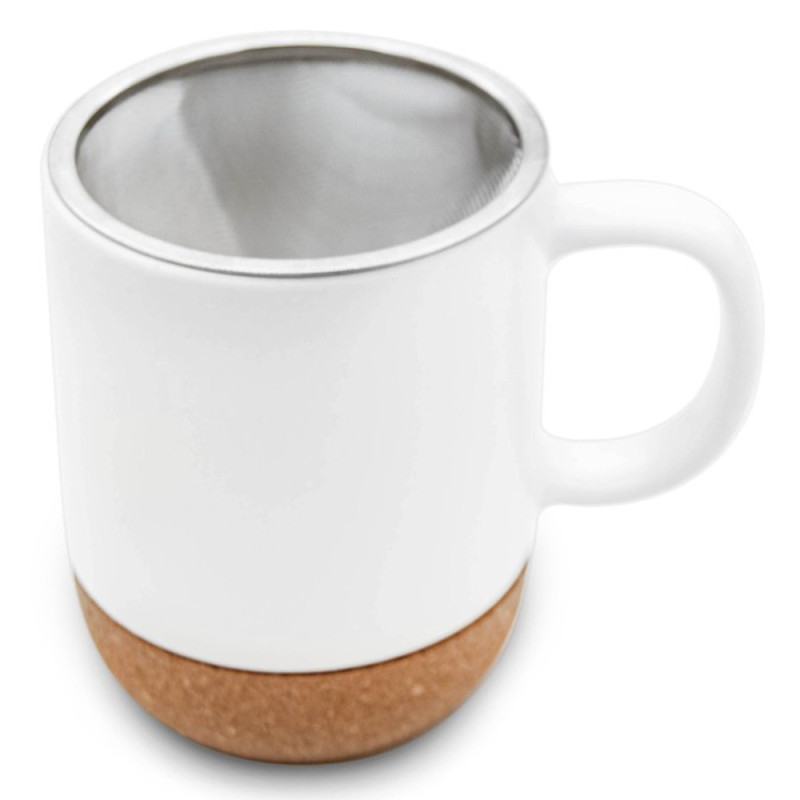 Kubek ceramiczny 380 ml z zaparzaczem biały Bella Fiore Meyerhoff BL-629