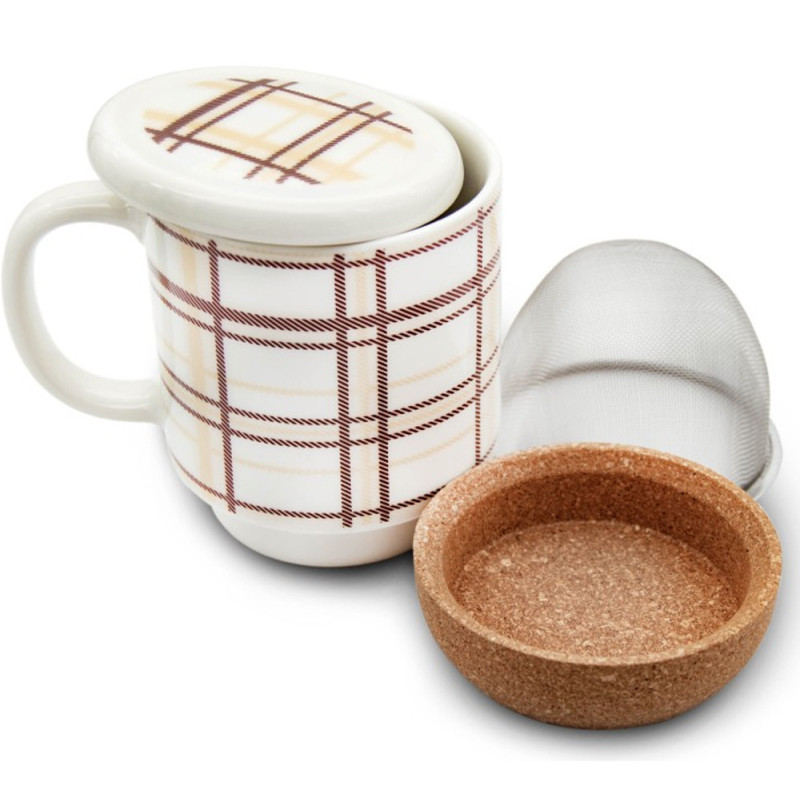 Kubek ceramiczny 380 ml z zaparzaczem kratka Bella Fiore Meyerhoff BL-4540
