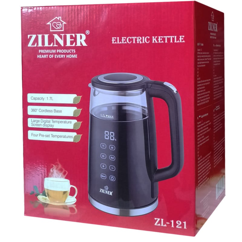 Czajnik elektryczny 1.7 L z regulacją temperatury czarny Zilner ZL 121