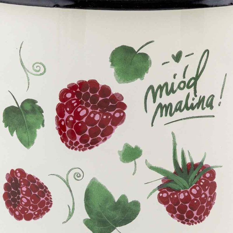 Garnek emaliowany kremowy 6 L prosty 22 cm Malina Emalia Pleszew